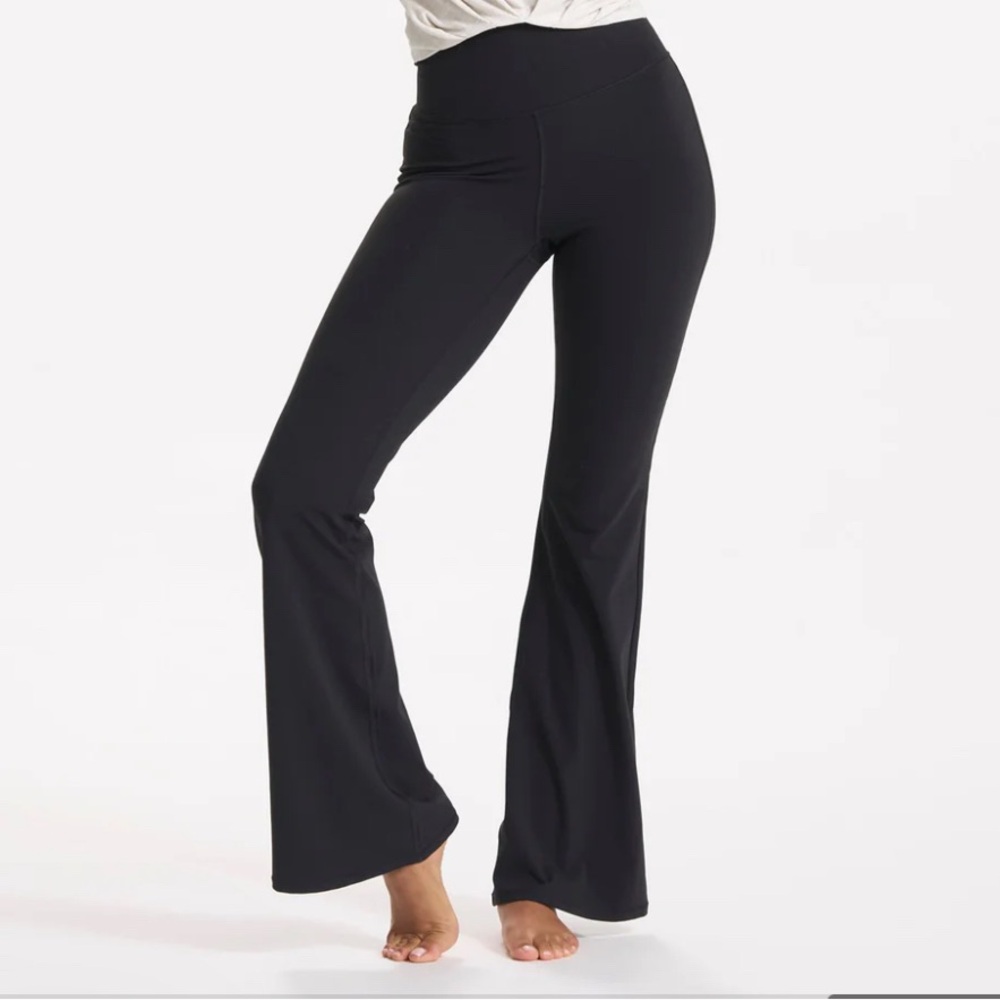 SOLD - Vuori Black Track Pants with Wide Waistband and Flared Leg